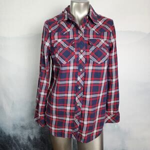 True Religion Georgia Long Sleeve Western Plaid Shirt | Women's S/P